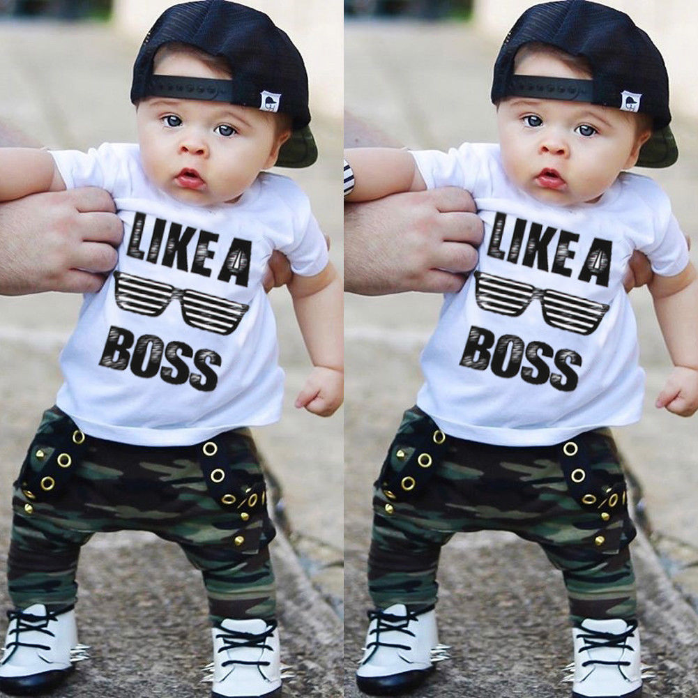 2-piece Baby LIKE A BOSS Short -Sleeve T-shirt and Pants