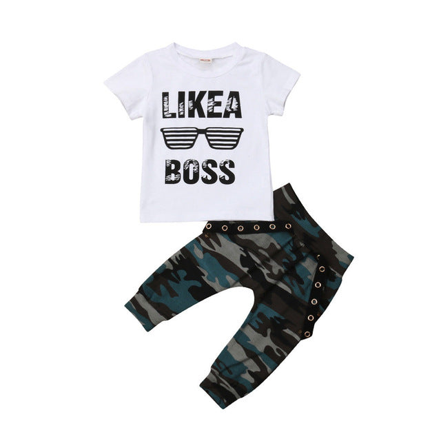 2-piece Baby LIKE A BOSS Short -Sleeve T-shirt and Pants